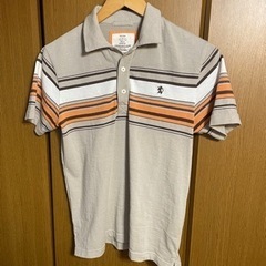 イッカ ikka ボーダー ベージュポロシャツ