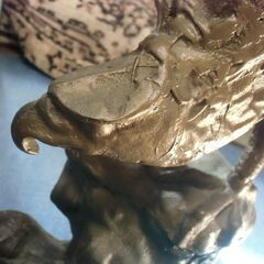 【取引成立】レトロ 鷹 猛禽類 置物 インテリア 金属製 お譲り...