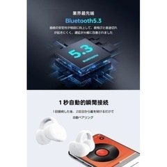 新品 ワイヤレスイヤホン Bluetoothイヤホン 耳挟み式 LEDディスプレイ表示の画像