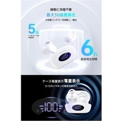 新品 ワイヤレスイヤホン Bluetoothイヤホン 耳挟み式 LEDディスプレイ表示の画像