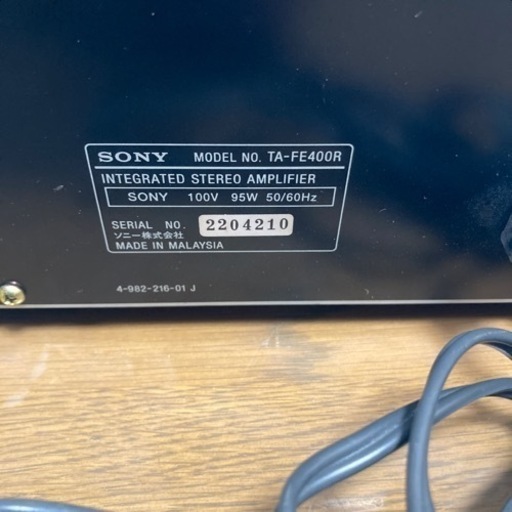 リユース SONY ソニー プリメインアンプ TA-FE400R - メルカリ