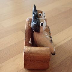 アジアン雑貨　バリ　木彫り　猫　ペアの画像