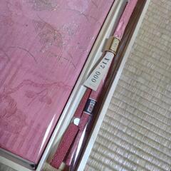 【新品未使用】帯揚げ・帯紐セット ピンク色 蝶の画像