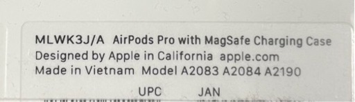 新品未開封 AirPods Pro MLWK3J/A