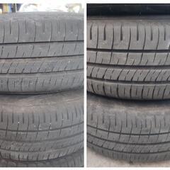 14㌅アルミホイール(BRIDGESTONE VAGGIO NS5 )と14㌅タイヤ(DUNLOP ENASAVE EC204)のセット × 4本の画像