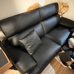傷・汚れに強い合成皮革 3人用ソファ(Nシールド A13 BK) 
