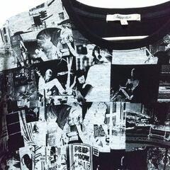 Suggestion メンズ プリント 半袖 Tシャツ モノトーンの画像