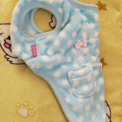 犬服 ドッグウェア 冬服 タンクトップ フリース生地 ドット柄 4号サイズの画像