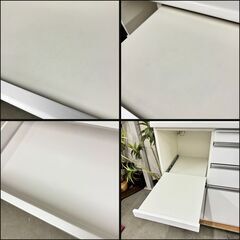 W 15420  松田家具 ２枚ガラス扉 キッチンボード ソフトクローズ   ◆大阪市内・東大阪市他 5,000円以上ご購入で無料配達いたします！◆ ※京都・高槻・枚方方面◆神戸・西宮・尼崎方面◆奈良方面、大阪南部方面　それぞれ条件付き無料配送あり！            の画像
