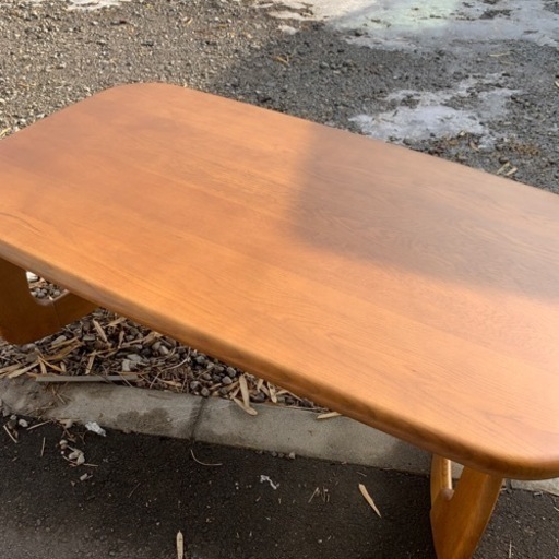 浜本工芸 木製リビングテーブル T-1500 横幅120cm ナラ材 座卓 ローテーブル