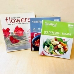 洋書３点セット（花、サラダ、料理レシピ）