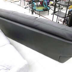 3人掛けソファ 幅約200cm ブラック 黒色 3Pソファ 家具 長椅子 ソファー 苫小牧西店 の画像