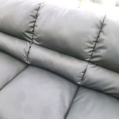 3人掛けソファ 幅約200cm ブラック 黒色 3Pソファ 家具 長椅子 ソファー 苫小牧西店 の画像