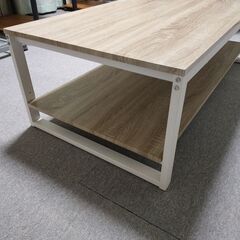 1200w コーヒーテーブル？　ローテーブル　白＆木目の画像