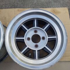 ３万円✡️７Jハヤシ14インチ114.3・OFFマイナス６・２本キズ有ります。リペアベースにどうぞ。   の画像