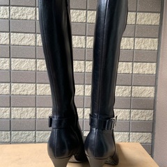 Pitti FEMININE★ロングブーツ 天然皮革 ブラック 24cmの画像