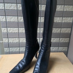 Pitti FEMININE★ロングブーツ 天然皮革 ブラック ...