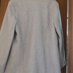 ★M★ハーフコート★ノーカラー★ライトグレー★シンプルの画像