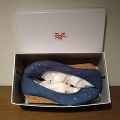 KIBERA デニムパンプス　25cmの画像
