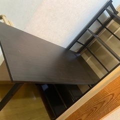 【0円】棚付き机 収納 茶色