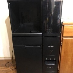 米びつ付きレンジ台　黒