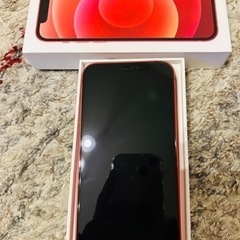 iPhone12 128GB RED SiMフリー　強化ガラスフィルム貼済