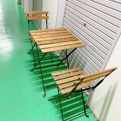 IKEA ÄRNÖ テルノー テーブル＆チェア2脚 屋外用, ブ...
