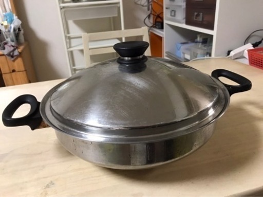 【アムウェイ】ステンレス中華鍋 クィーン　ウォック　フライ用網2枚付き