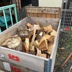 広葉樹端材アウトレット薪コンテナ1箱( ^ω^ )
