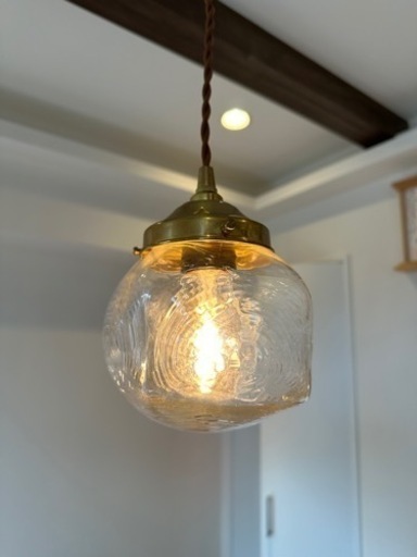 安土草多　ペンダントライト [E26] 角球　真鍮金具