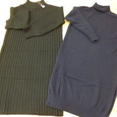 ★ニット・ワンピース★２枚組★ブラック＆ネイビー★