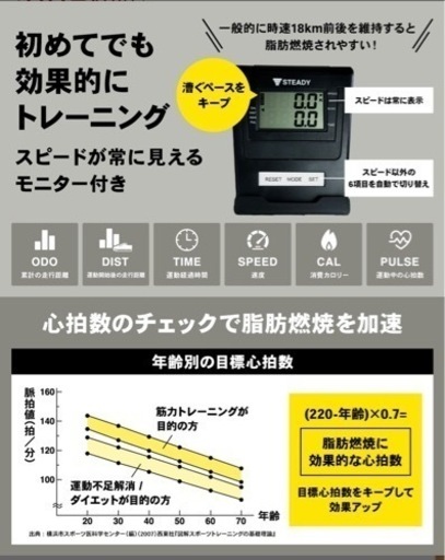 背もたれ付きフィットネスバイク（折りたたみ可能）