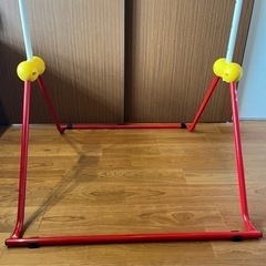 鉄棒 室内 ツムラこども鉄棒 耐荷重70kg 組立不要 高さ70cmから 日本製 逆上がりのコツDVD付の画像