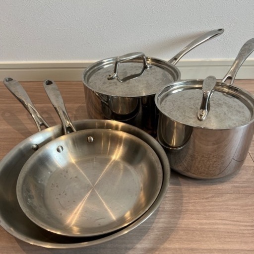 IH可 鍋セット　TRAMONTINA (Triplyclad) Stainless Steel 