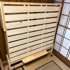 折りたたみベッド　すのこ　国産檜の画像