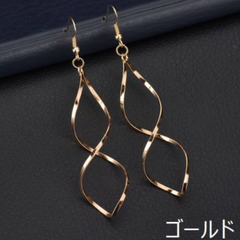 ロングカーブウェーブ/フックピアス（新品）の画像