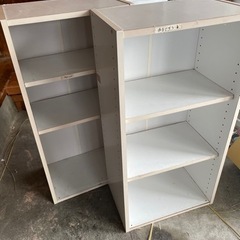 【無料】棚可動　カラーボックス　白二つ