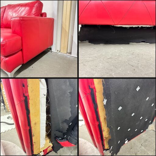 W 15466  IDC大塚家具 2人掛け本革ソファ　   ◆大阪市内・東大阪市他 5,000円以上ご購入で無料配達いたします！◆ ※