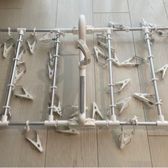 美品　カインズ　楽カケ アルミ洗濯ハンガー 40ピンチ R-40の画像