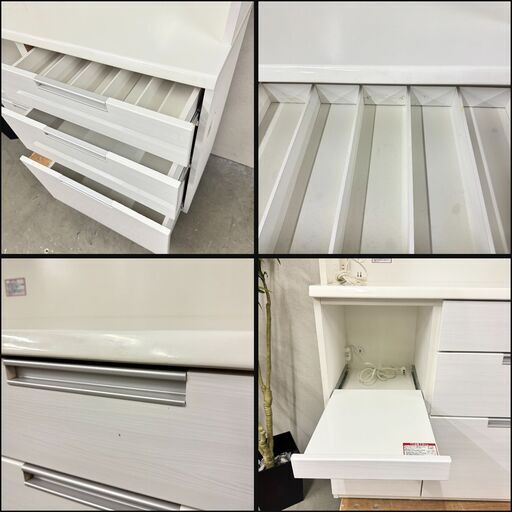 W 15459  NITORI 3枚ガラスキッチンボード　食器棚　   ◆大阪市内・東大阪市他 5,000円以上ご購入で無料配達いたし