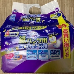 白十字 紙パンツ用尿とりパッド夜用 30枚入 男女兼用 未開封