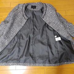 UNIQLO ツイードノーカラーコート M ウールコレクション 卒業式の画像