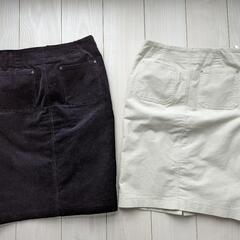 COMME CA ISM　ベロア生地？コーデュロイ？　タイトスカート　ブラック&ホワイト 1枚500yenの画像