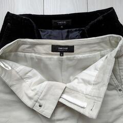 COMME CA ISM　ベロア生地？コーデュロイ？　タイトスカート　ブラック&ホワイト 1枚500yenの画像