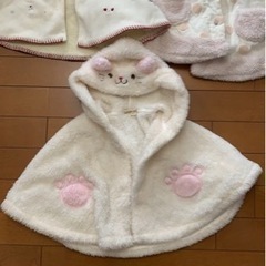 女の子　ポンチョ　70〜90サイズ　帽子２個の画像