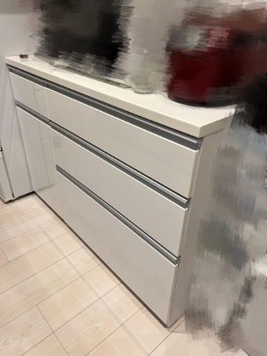 値下げ！ニトリキッチンボード　キッチンカウンター　キュリー　幅120　ホワイト　美品