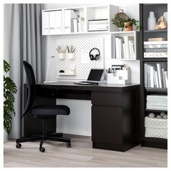 【IKEA】MALM マルム デスク, ブラックブラウン, 14...