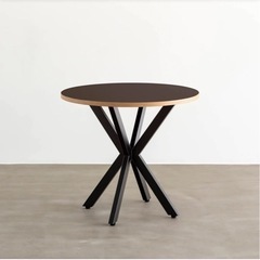 KANADEMONO THE CAFE TABLE / リノリウム Black Steel Φ90 oak Mauve