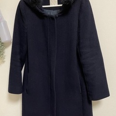 AG by aquagirl ファー付き ロングコート ネイビー...