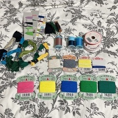 手縫い糸、ミシン糸、リボン、刺繍糸セット